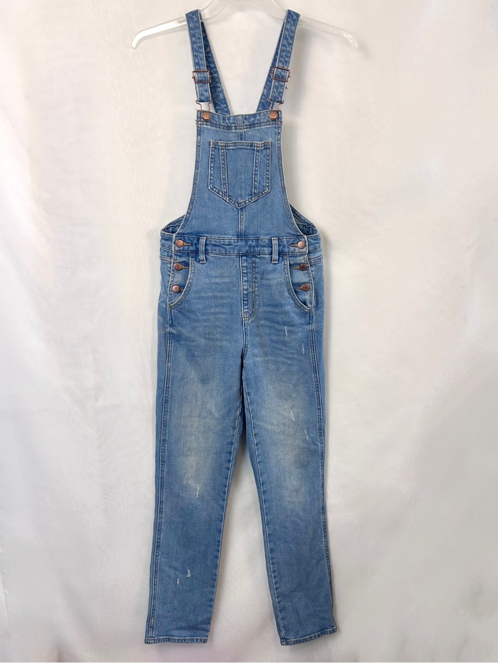 Old Navy Women’s 4 Tall Light Wash Blue Straight Leg Denim Overalls